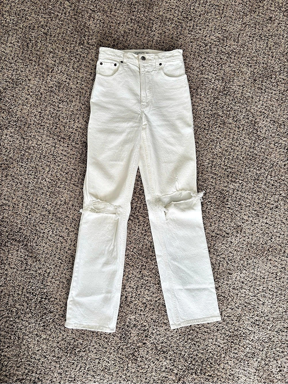 Abercrombie & Fitch The '90s Straight Ultra High Rise Jean White Size 0